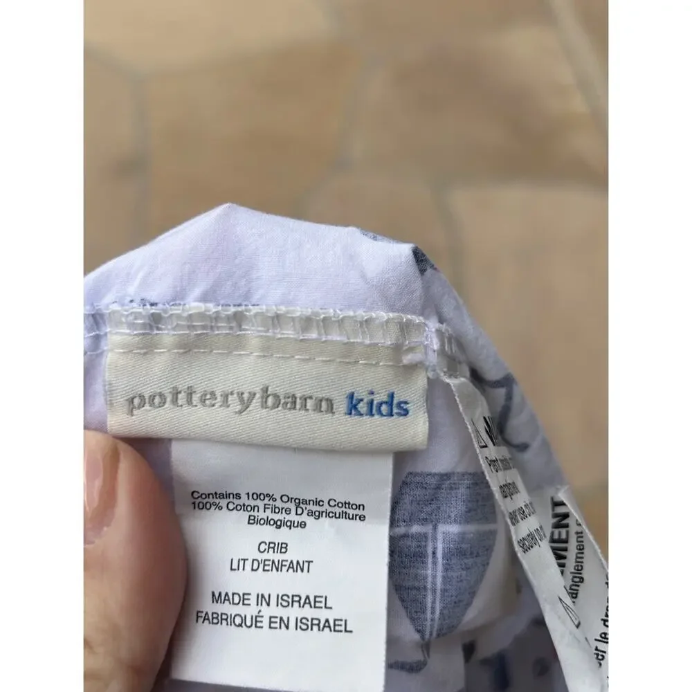 Pottery Barn Kids Hamptons Whale Crib Fitted Sheet Blue Pink Girl